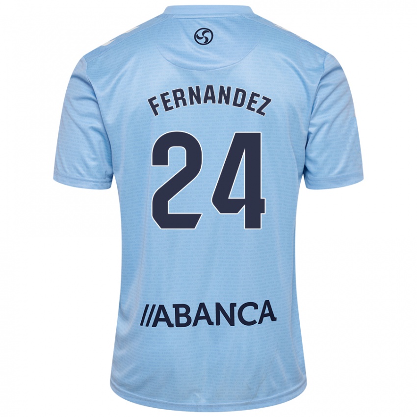 Enfant Maillot César Fernández #24 Bleu Ciel Tenues Domicile 2024/25 T-Shirt Suisse