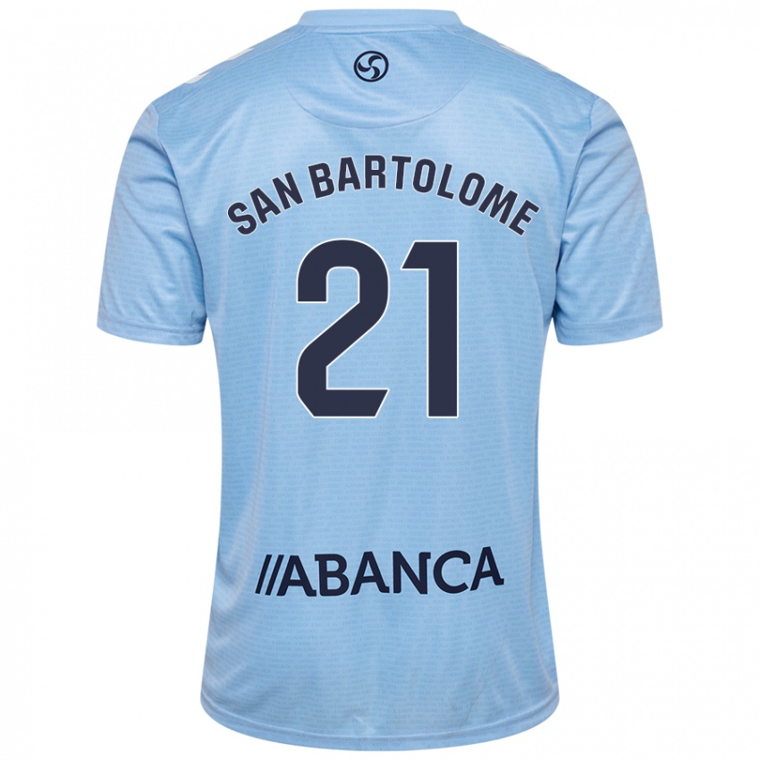 Enfant Maillot Víctor San Bartolomé #21 Bleu Ciel Tenues Domicile 2024/25 T-Shirt Suisse