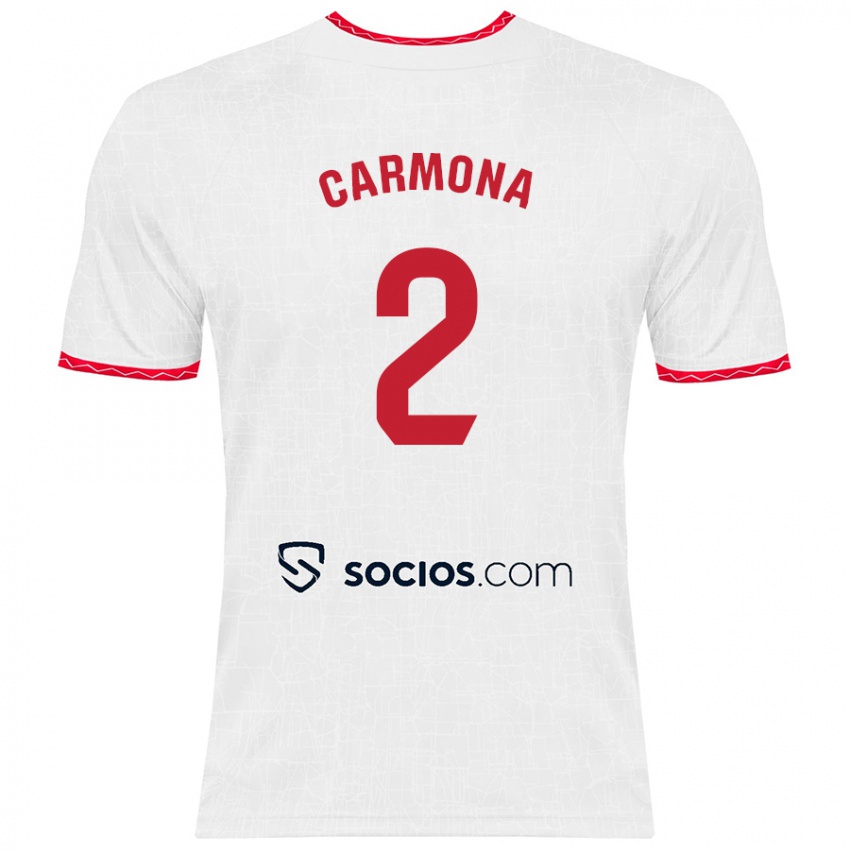 Kinder José Ángel Carmona #2 Weiß Rot Heimtrikot Trikot 2024/25 T-Shirt Schweiz