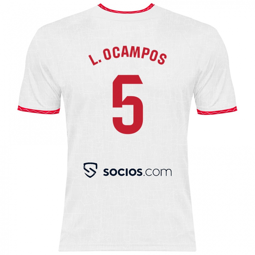 Kinder Lucas Ocampos #5 Weiß Rot Heimtrikot Trikot 2024/25 T-Shirt Schweiz