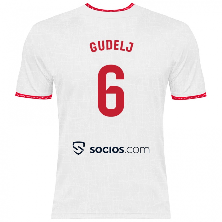 Kinder Nemanja Gudelj #6 Weiß Rot Heimtrikot Trikot 2024/25 T-Shirt Schweiz