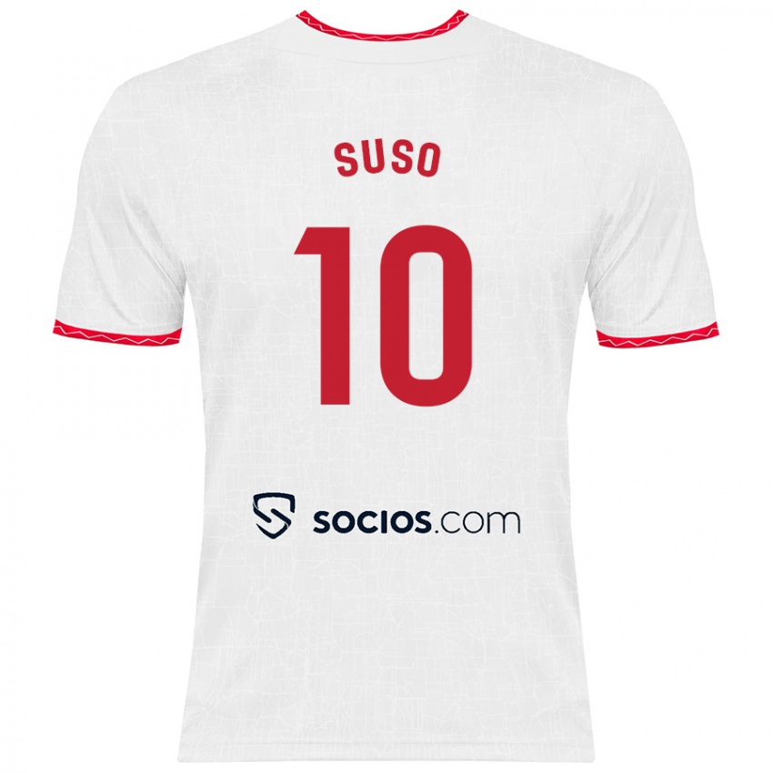 Kinder Suso #10 Weiß Rot Heimtrikot Trikot 2024/25 T-Shirt Schweiz