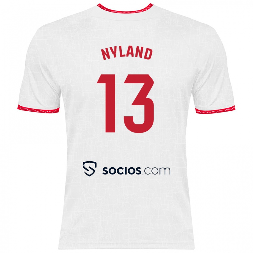 Kinder Ørjan Nyland #13 Weiß Rot Heimtrikot Trikot 2024/25 T-Shirt Schweiz