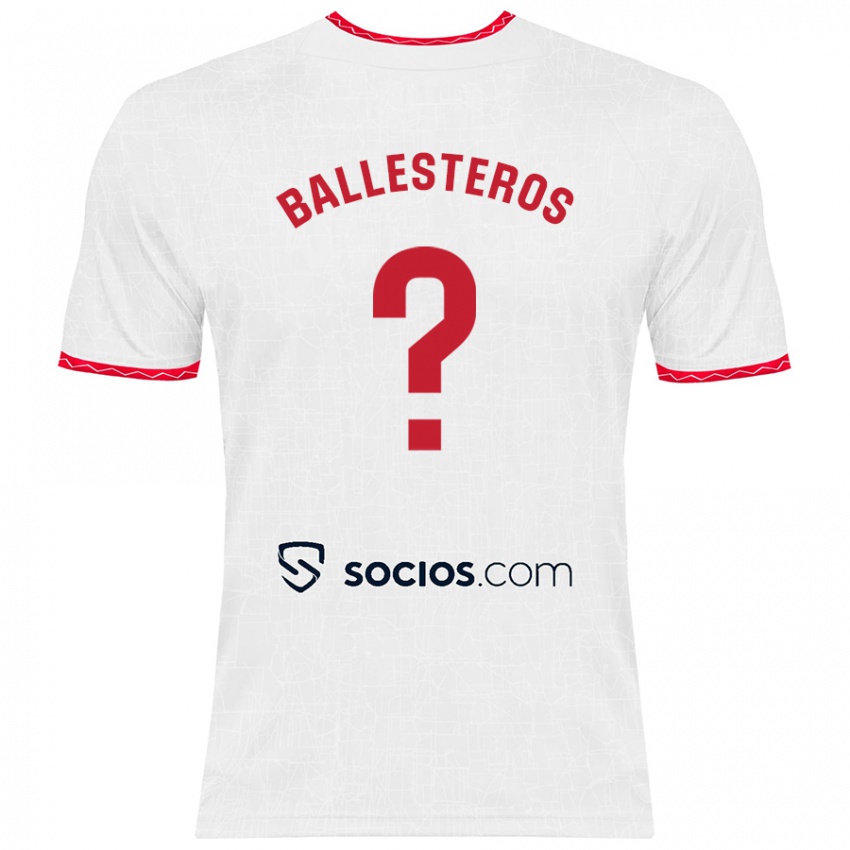 Kinder Gonzalo Ballesteros #0 Weiß Rot Heimtrikot Trikot 2024/25 T-Shirt Schweiz