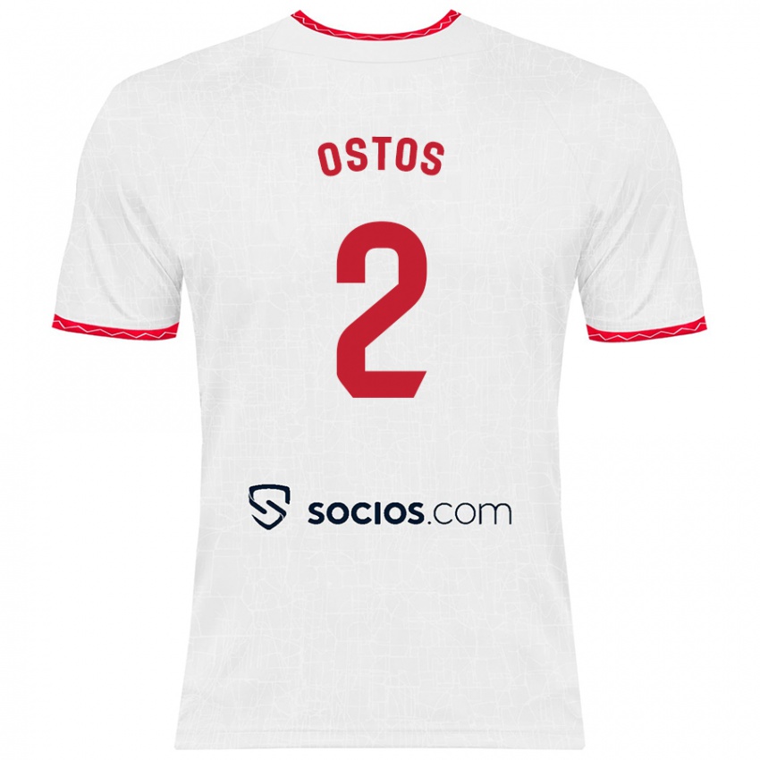 Kinder Fran Ostos #2 Weiß Rot Heimtrikot Trikot 2024/25 T-Shirt Schweiz