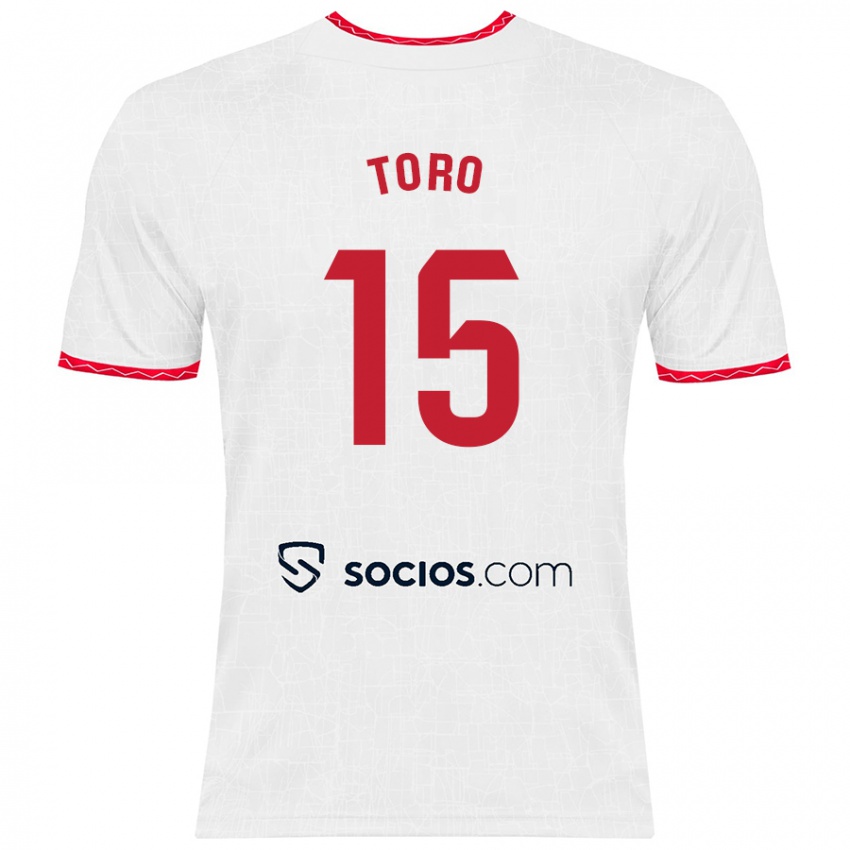 Kinder Juanan Toro #15 Weiß Rot Heimtrikot Trikot 2024/25 T-Shirt Schweiz