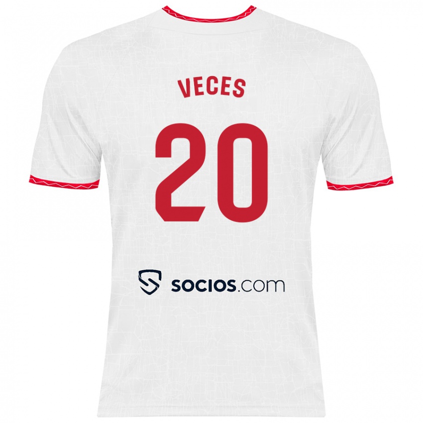 Kinder Sergio Veces #20 Weiß Rot Heimtrikot Trikot 2024/25 T-Shirt Schweiz