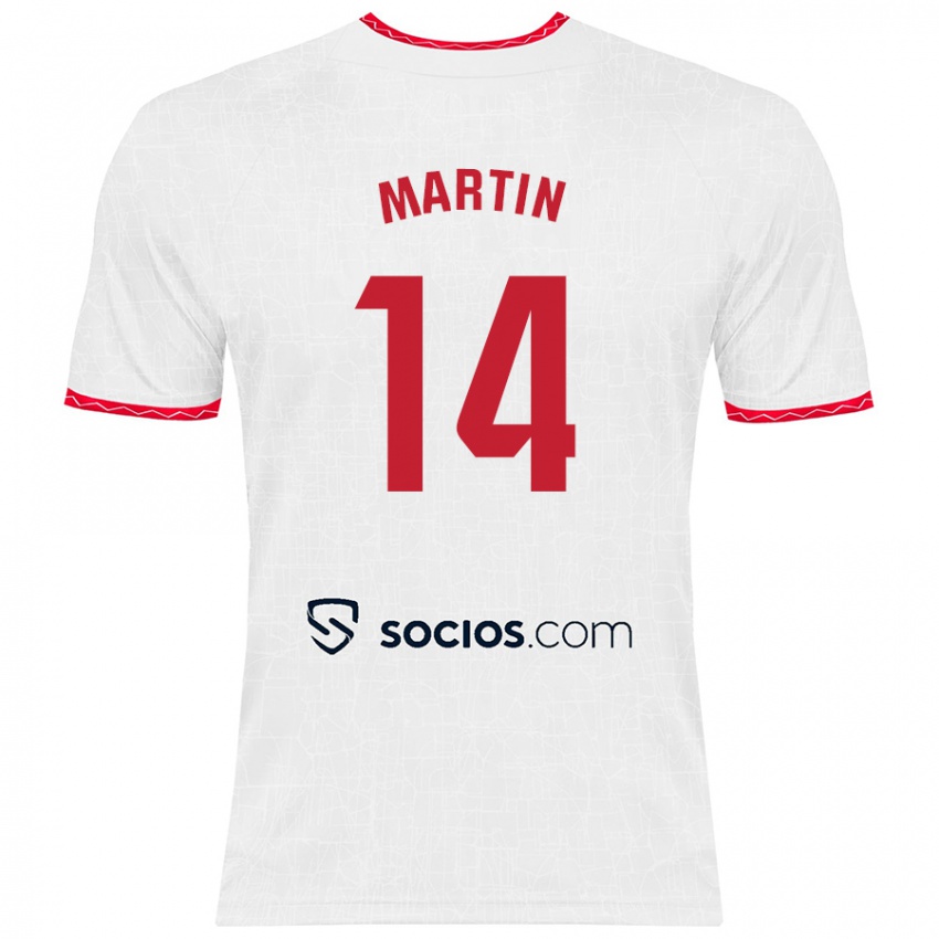 Kinder Nazareth Martín #14 Weiß Rot Heimtrikot Trikot 2024/25 T-Shirt Schweiz