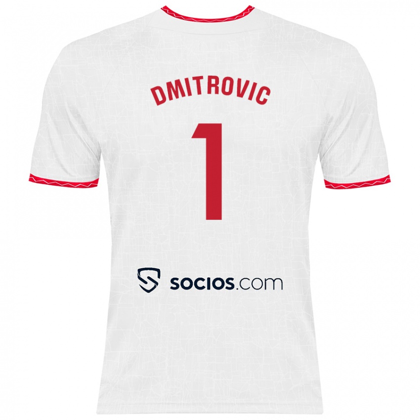 Kinder Marko Dmitrović #1 Weiß Rot Heimtrikot Trikot 2024/25 T-Shirt Schweiz