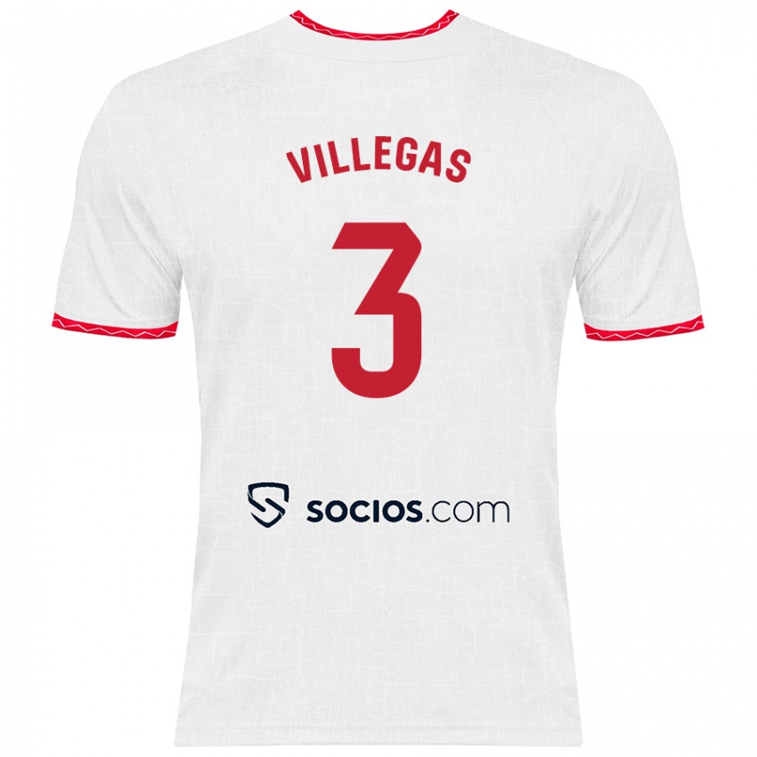 Kinder Juancho Villegas #3 Weiß Rot Heimtrikot Trikot 2024/25 T-Shirt Schweiz