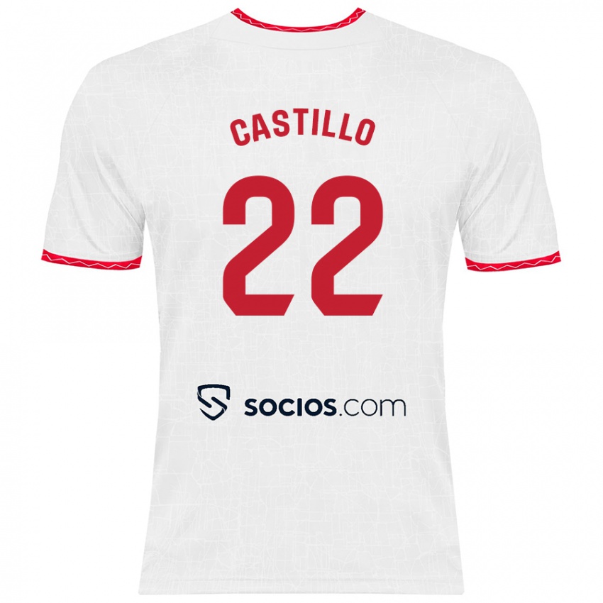 Kinder José Castillo #22 Weiß Rot Heimtrikot Trikot 2024/25 T-Shirt Schweiz