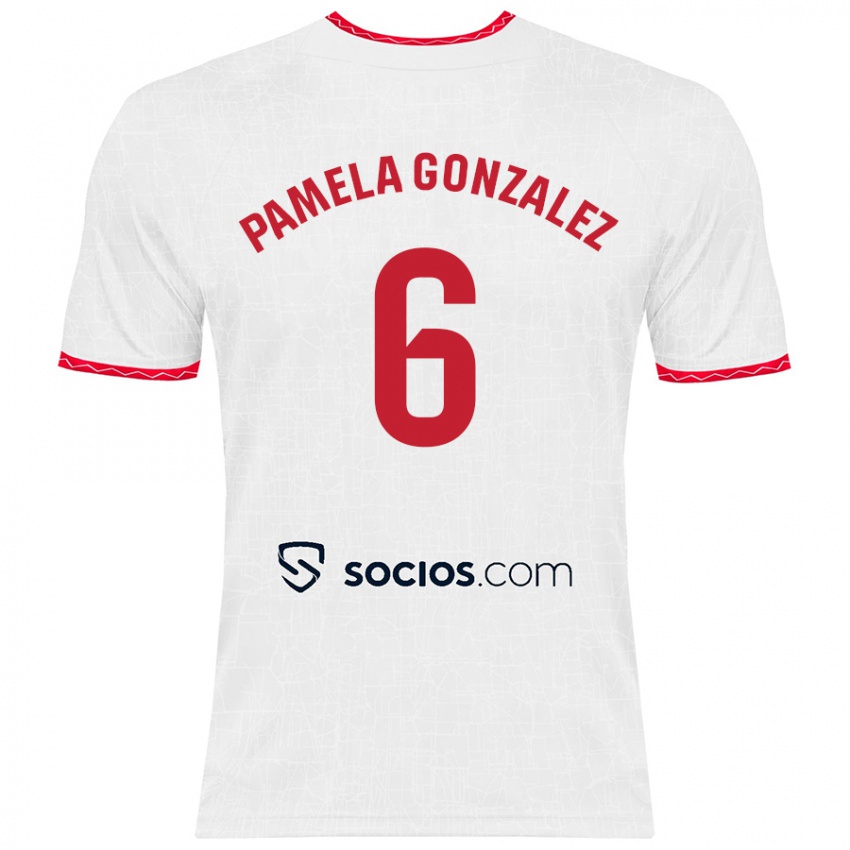 Kinder Cinthia Pamela González Medina #6 Weiß Rot Heimtrikot Trikot 2024/25 T-Shirt Schweiz