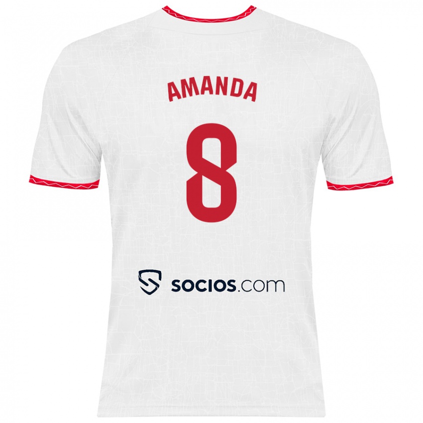 Kinder Amanda Sampedro Bustos #8 Weiß Rot Heimtrikot Trikot 2024/25 T-Shirt Schweiz