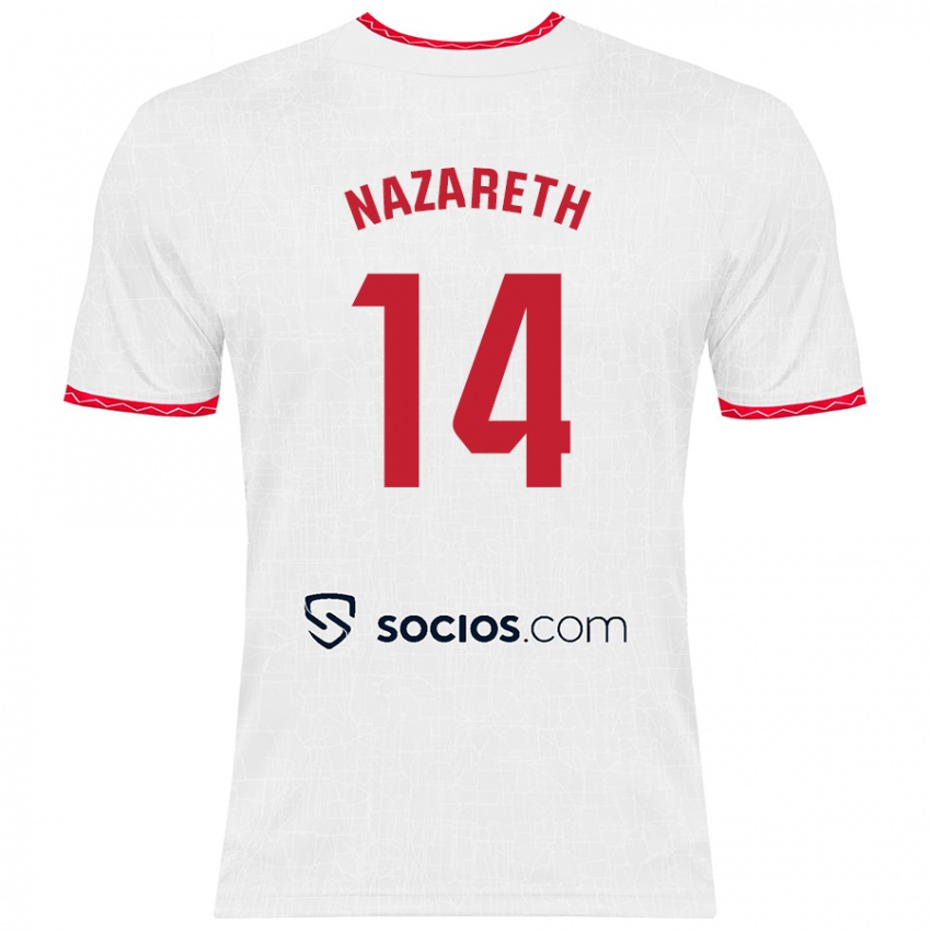 Kinder Nazaret Martín #14 Weiß Rot Heimtrikot Trikot 2024/25 T-Shirt Schweiz