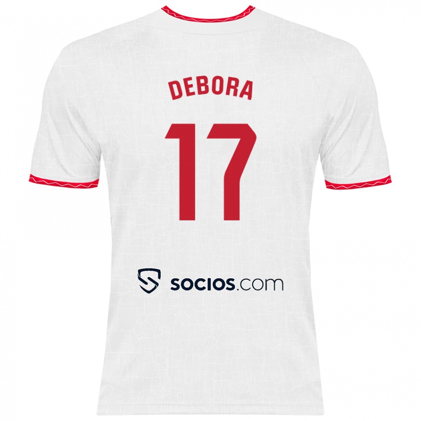 Kinder Débora García Mateo #17 Weiß Rot Heimtrikot Trikot 2024/25 T-Shirt Schweiz