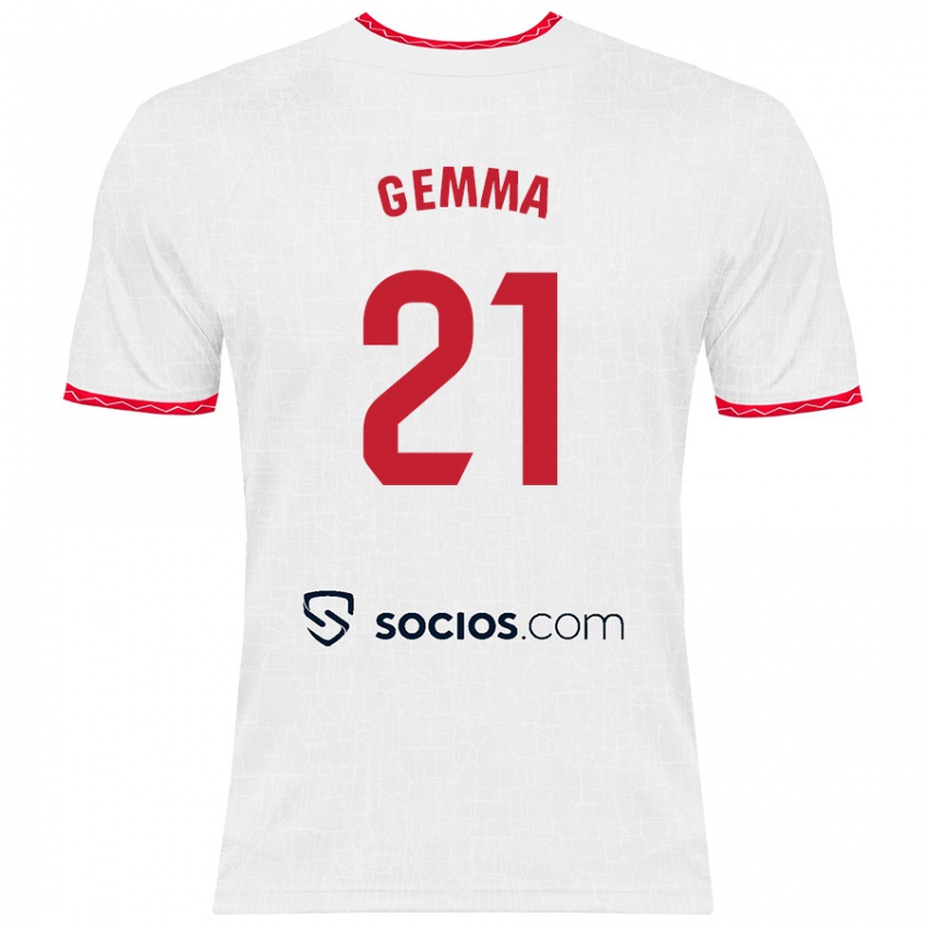 Kinder Gemma Gili Giner #21 Weiß Rot Heimtrikot Trikot 2024/25 T-Shirt Schweiz