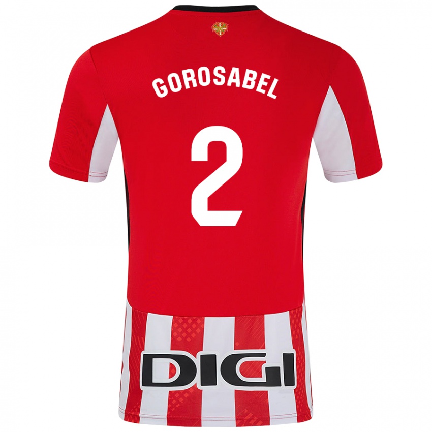 Enfant Maillot Andoni Gorosabel #2 Rouge Blanc Tenues Domicile 2024/25 T-Shirt Suisse