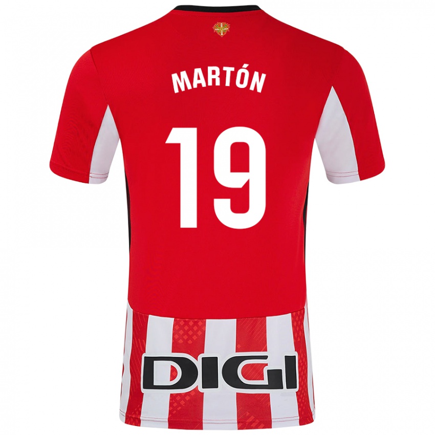 Kinder Javier Martón #19 Rot Weiß Heimtrikot Trikot 2024/25 T-Shirt Schweiz