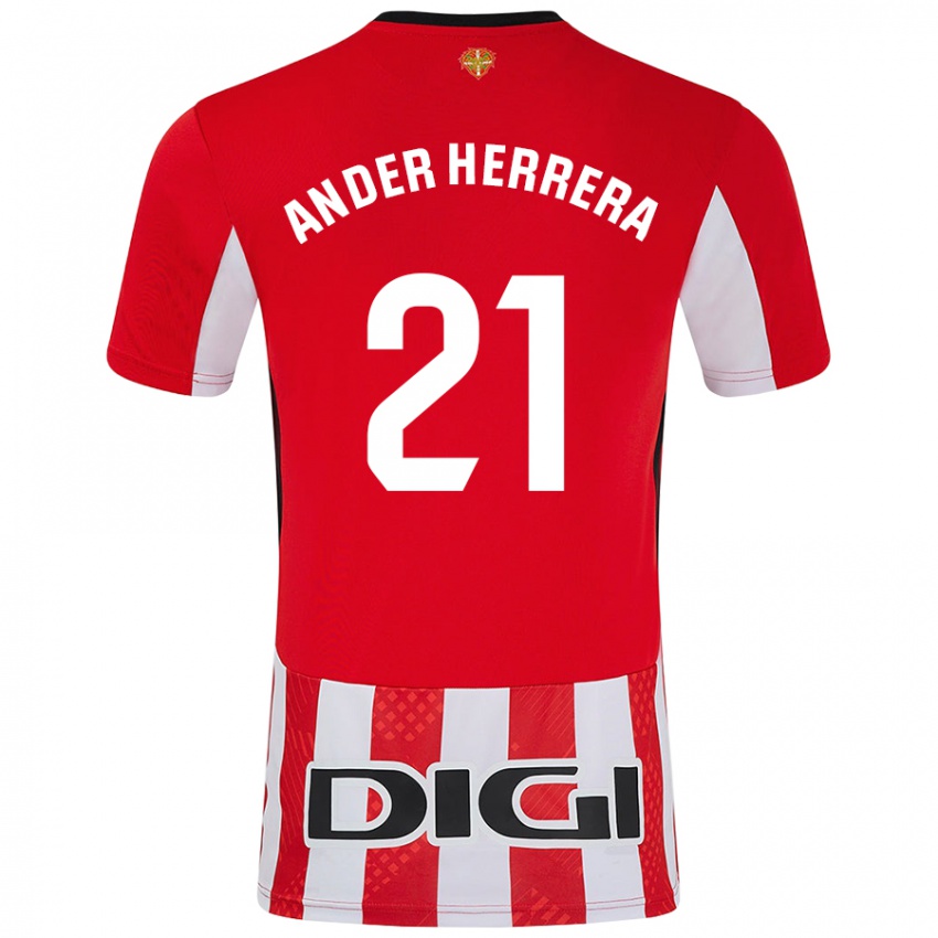 Kinder Ander Herrera #21 Rot Weiß Heimtrikot Trikot 2024/25 T-Shirt Schweiz