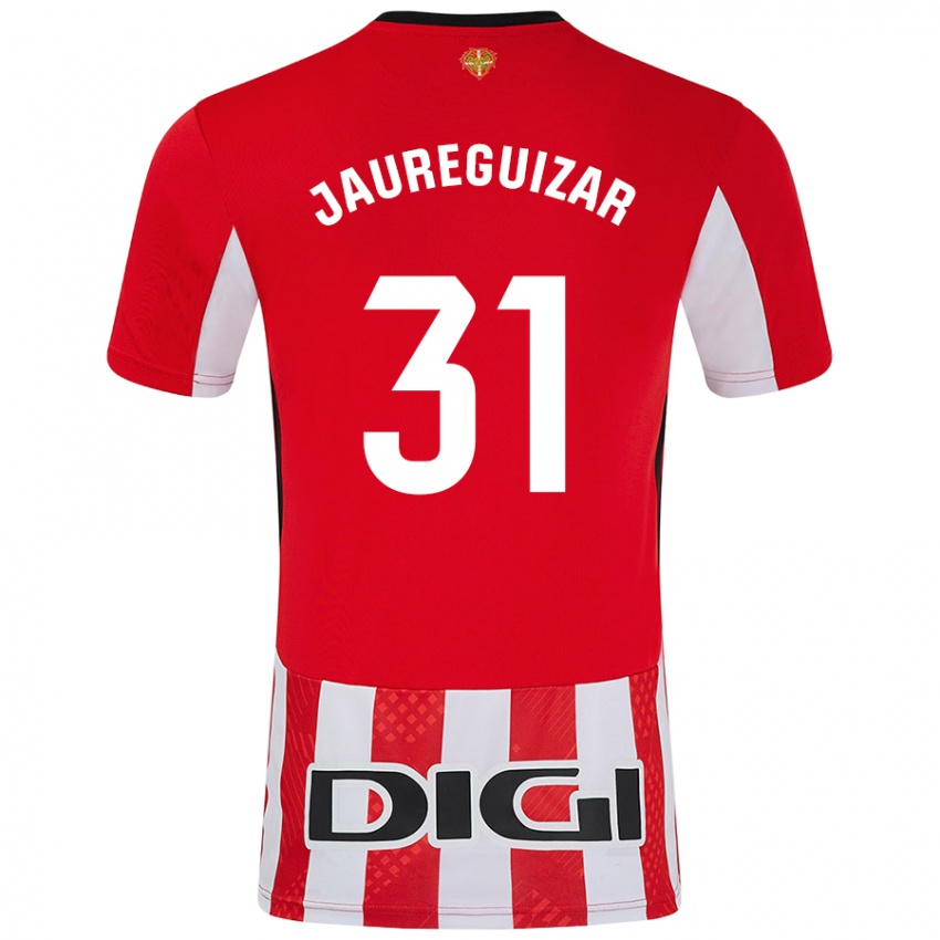 Enfant Maillot Mikel Jauregizar #31 Rouge Blanc Tenues Domicile 2024/25 T-Shirt Suisse