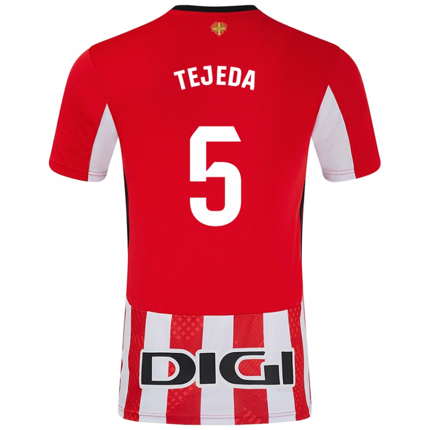 Kinder Diego Tejeda #5 Rot Weiß Heimtrikot Trikot 2024/25 T-Shirt Schweiz