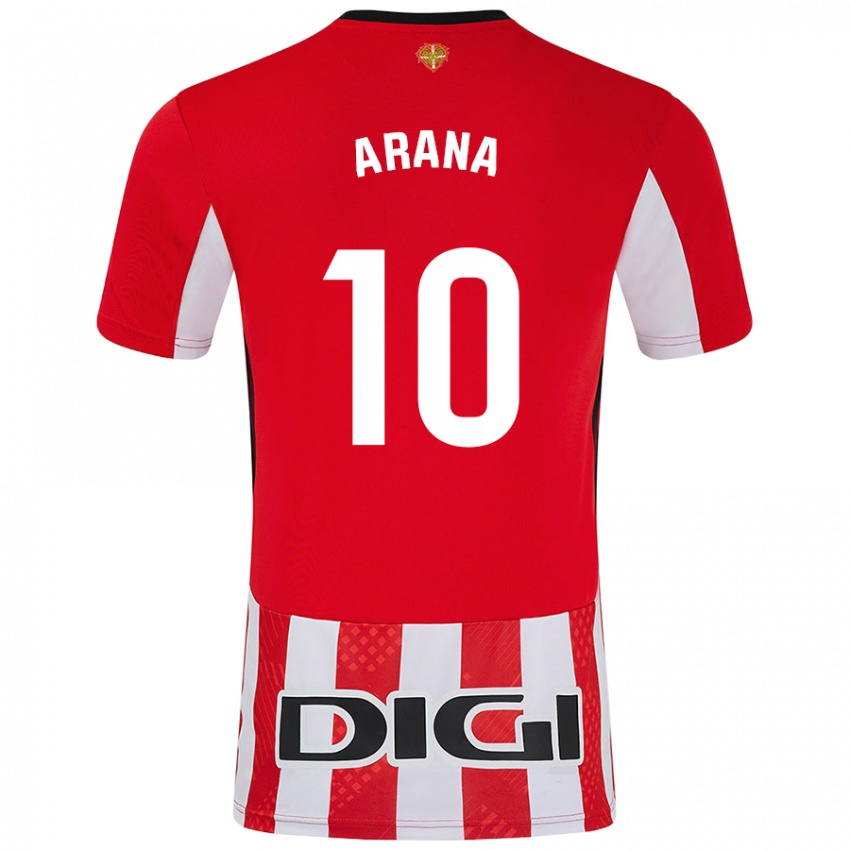 Enfant Maillot Paula Arana Montes #10 Rouge Blanc Tenues Domicile 2024/25 T-Shirt Suisse