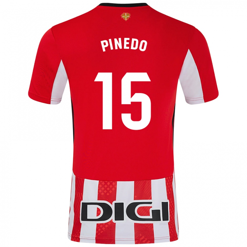 Enfant Maillot Clara Pinedo Castresana #15 Rouge Blanc Tenues Domicile 2024/25 T-Shirt Suisse