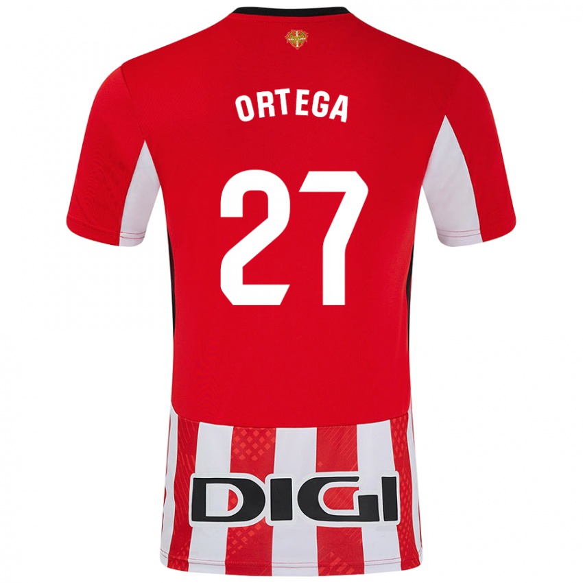 Kinder Sara Ortega #27 Rot Weiß Heimtrikot Trikot 2024/25 T-Shirt Schweiz