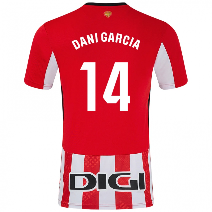 Kinder Dani García #14 Rot Weiß Heimtrikot Trikot 2024/25 T-Shirt Schweiz