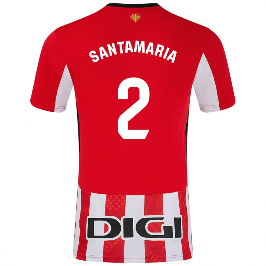 Kinder Unai Santamaría #2 Rot Weiß Heimtrikot Trikot 2024/25 T-Shirt Schweiz