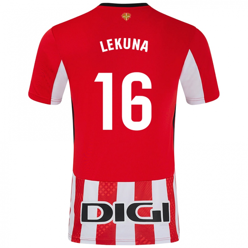 Kinder Adrián Lekuna #16 Rot Weiß Heimtrikot Trikot 2024/25 T-Shirt Schweiz