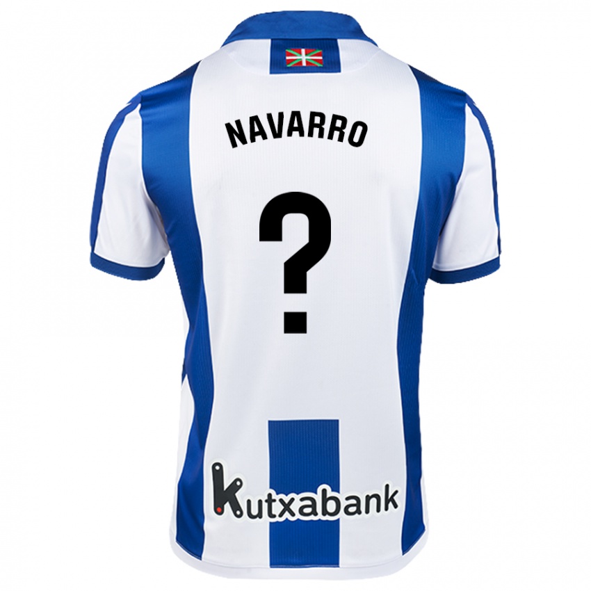 Kinder Robert Navarro #0 Weiß Blau Heimtrikot Trikot 2024/25 T-Shirt Schweiz