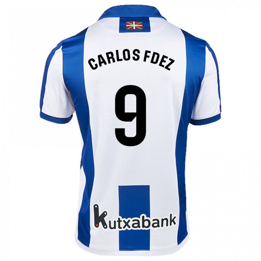 Kinder Carlos Fernández #9 Weiß Blau Heimtrikot Trikot 2024/25 T-Shirt Schweiz