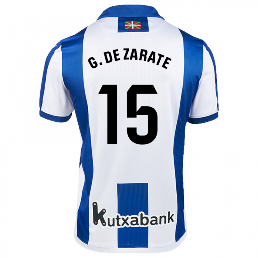 Kinder Urko González De Zarate #15 Weiß Blau Heimtrikot Trikot 2024/25 T-Shirt Schweiz