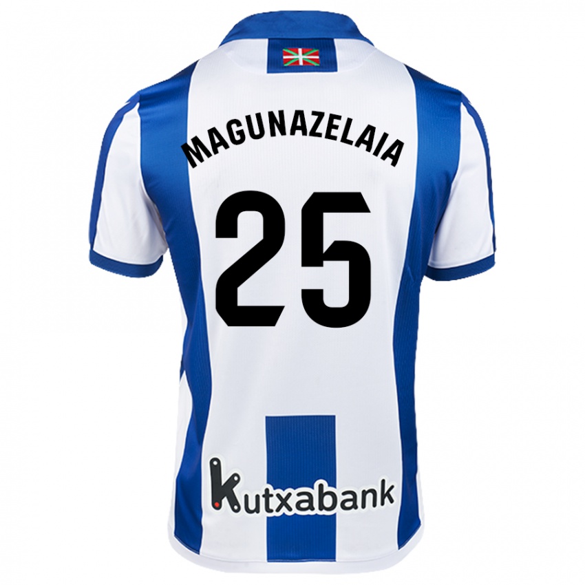 Kinder Jon Magunazelaia #25 Weiß Blau Heimtrikot Trikot 2024/25 T-Shirt Schweiz