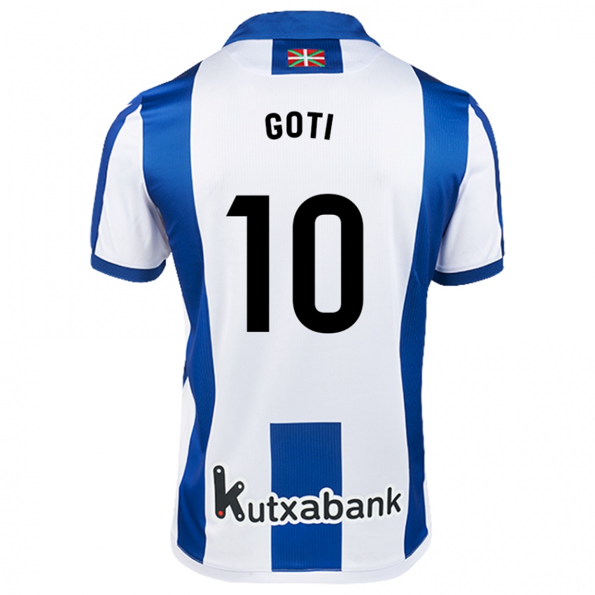 Kinder Mikel Goti #10 Weiß Blau Heimtrikot Trikot 2024/25 T-Shirt Schweiz