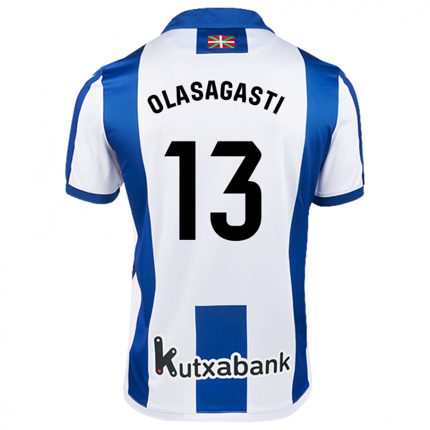 Kinder Lander Olasagasti #13 Weiß Blau Heimtrikot Trikot 2024/25 T-Shirt Schweiz