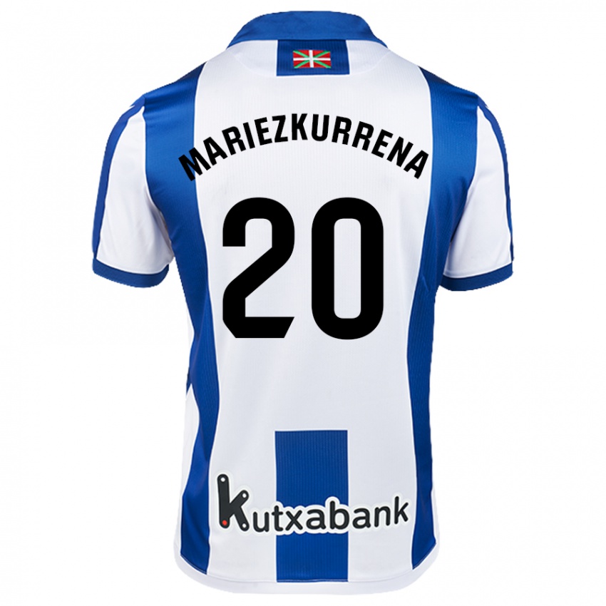 Kinder Arkaitz Mariezkurrena #20 Weiß Blau Heimtrikot Trikot 2024/25 T-Shirt Schweiz