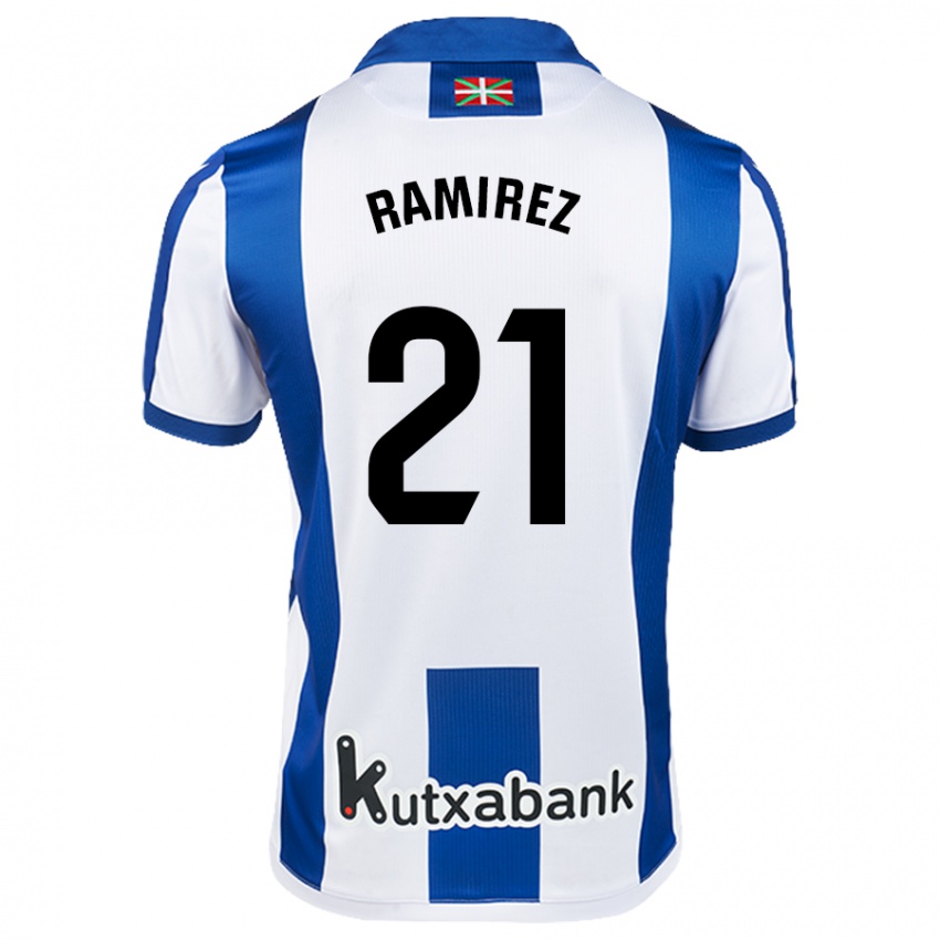 Kinder Emma Ramírez #21 Weiß Blau Heimtrikot Trikot 2024/25 T-Shirt Schweiz