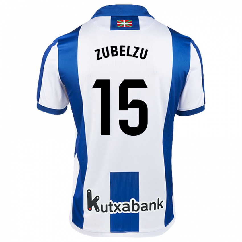 Kinder Julen Zubelzu #15 Weiß Blau Heimtrikot Trikot 2024/25 T-Shirt Schweiz