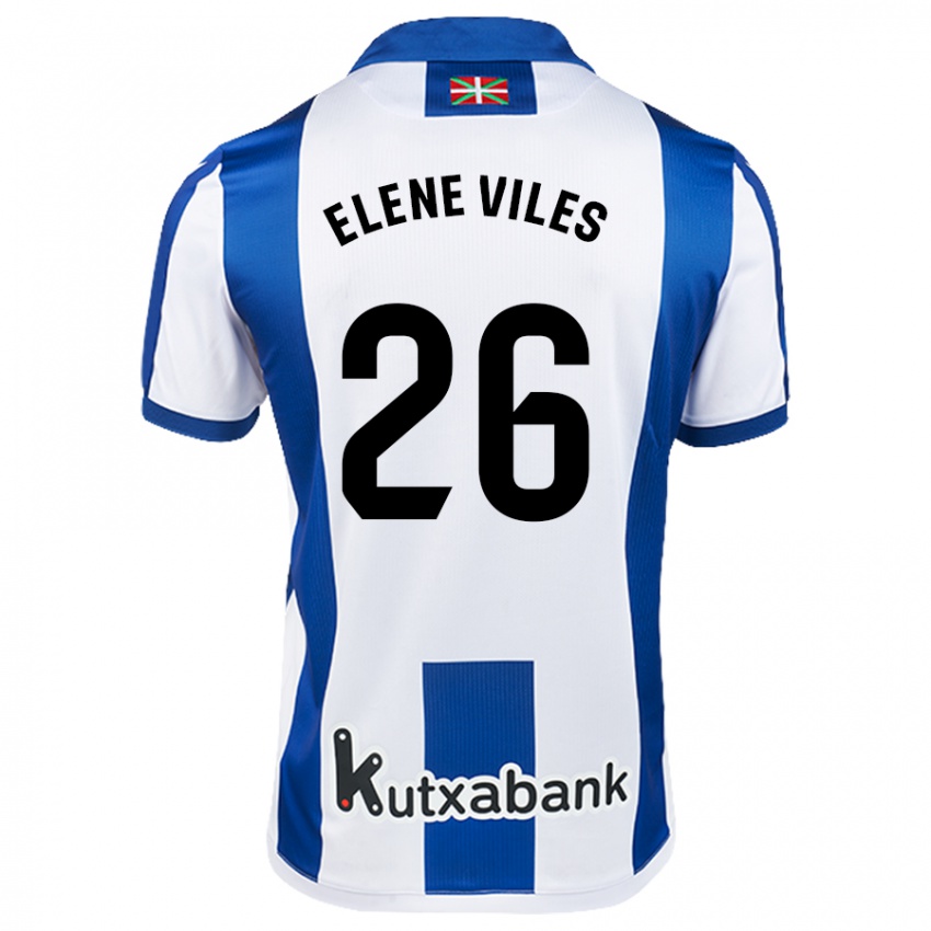 Kinder Elene Viles Odriozola #26 Weiß Blau Heimtrikot Trikot 2024/25 T-Shirt Schweiz