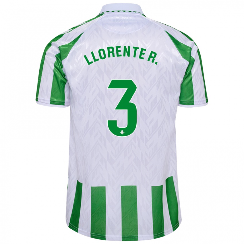 Kinder Diego Llorente #3 Grün Weiße Streifen Heimtrikot Trikot 2024/25 T-Shirt Schweiz