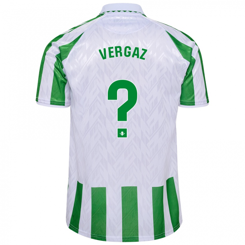 Enfant Maillot Alejandro Vergaz #0 Rayures Vertes Et Blanches Tenues Domicile 2024/25 T-Shirt Suisse