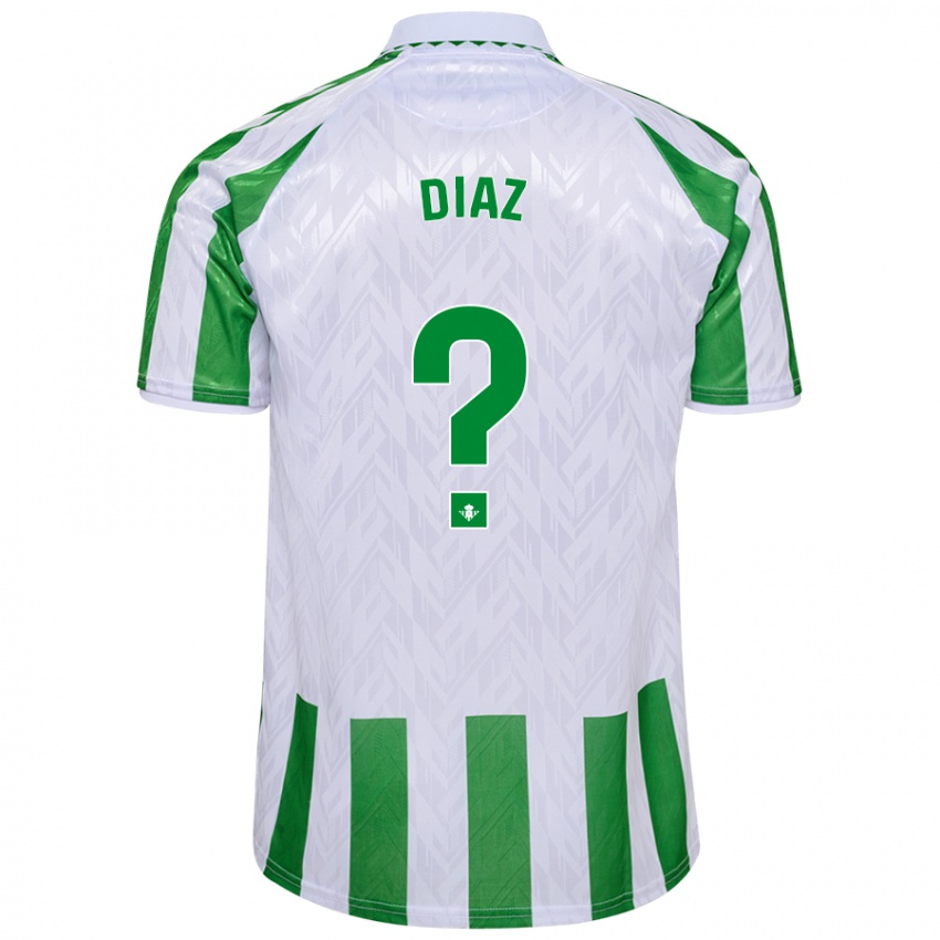 Enfant Maillot Ismael Díaz #0 Rayures Vertes Et Blanches Tenues Domicile 2024/25 T-Shirt Suisse