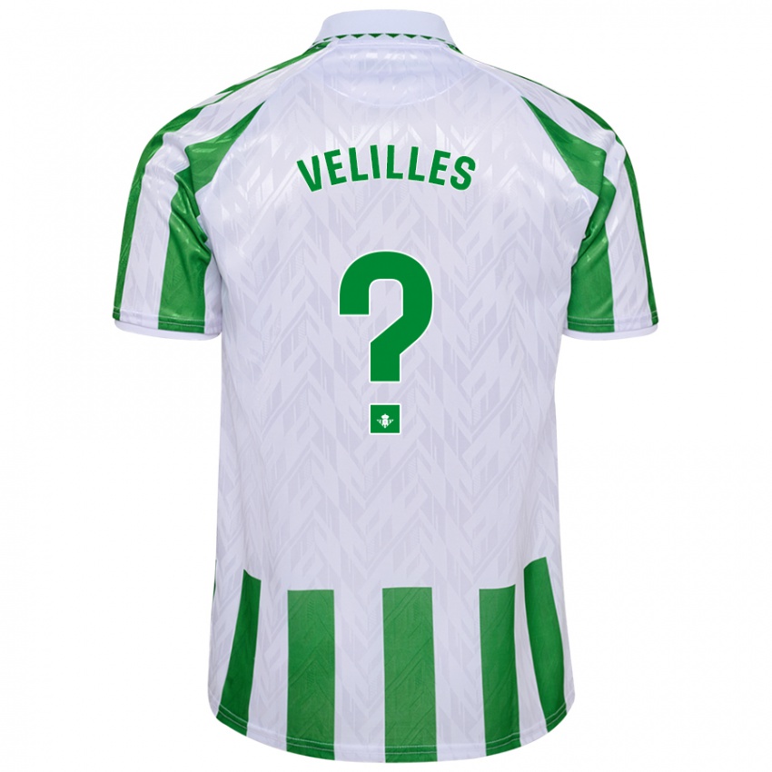 Enfant Maillot Luis Velilles #0 Rayures Vertes Et Blanches Tenues Domicile 2024/25 T-Shirt Suisse