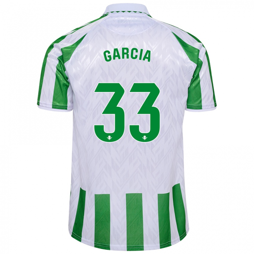 Kinder Pablo García #33 Grün Weiße Streifen Heimtrikot Trikot 2024/25 T-Shirt Schweiz