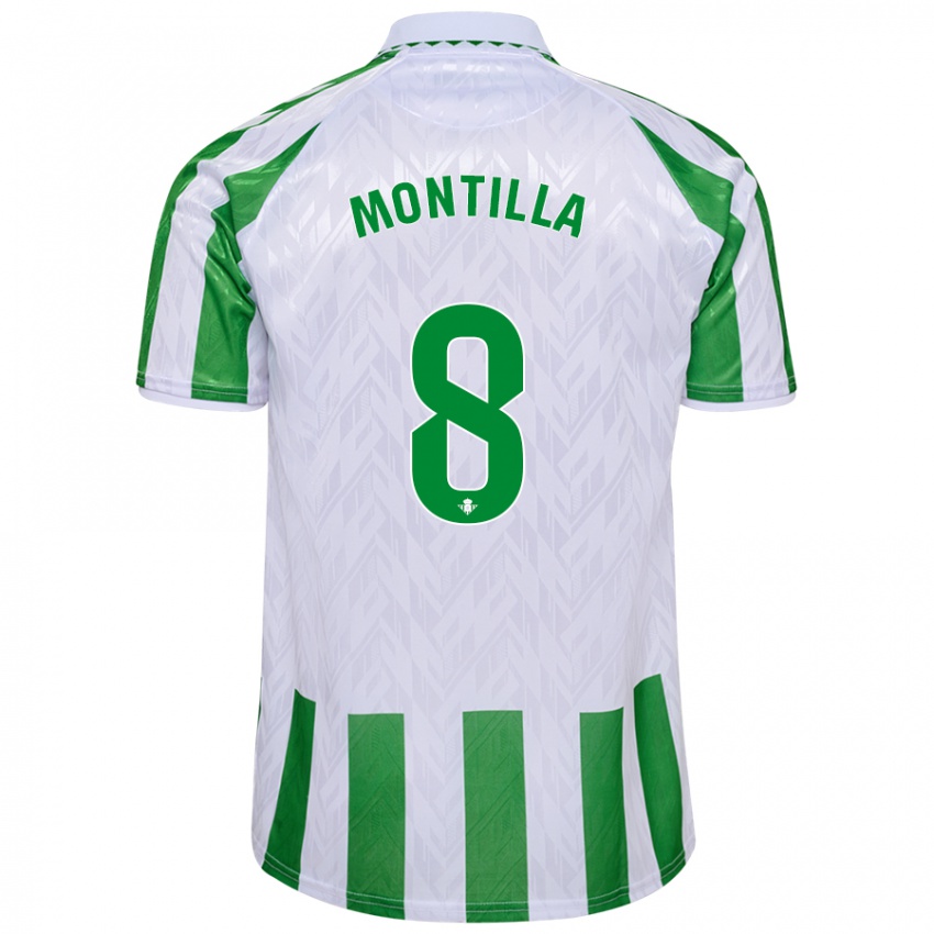 Kinder Natalia Montilla #8 Grün Weiße Streifen Heimtrikot Trikot 2024/25 T-Shirt Schweiz