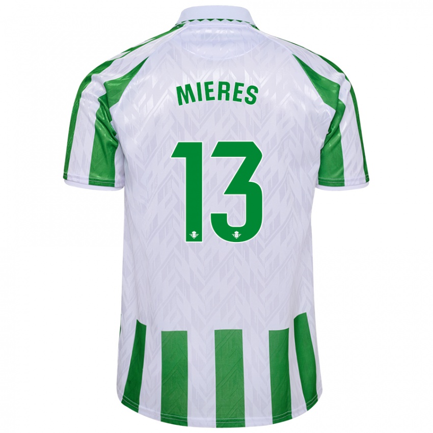 Kinder Malena Mieres García #13 Grün Weiße Streifen Heimtrikot Trikot 2024/25 T-Shirt Schweiz