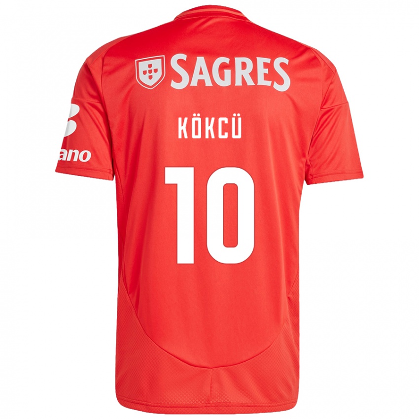 Enfant Maillot Orkun Kökcü #10 Rouge Blanc Tenues Domicile 2024/25 T-Shirt Suisse