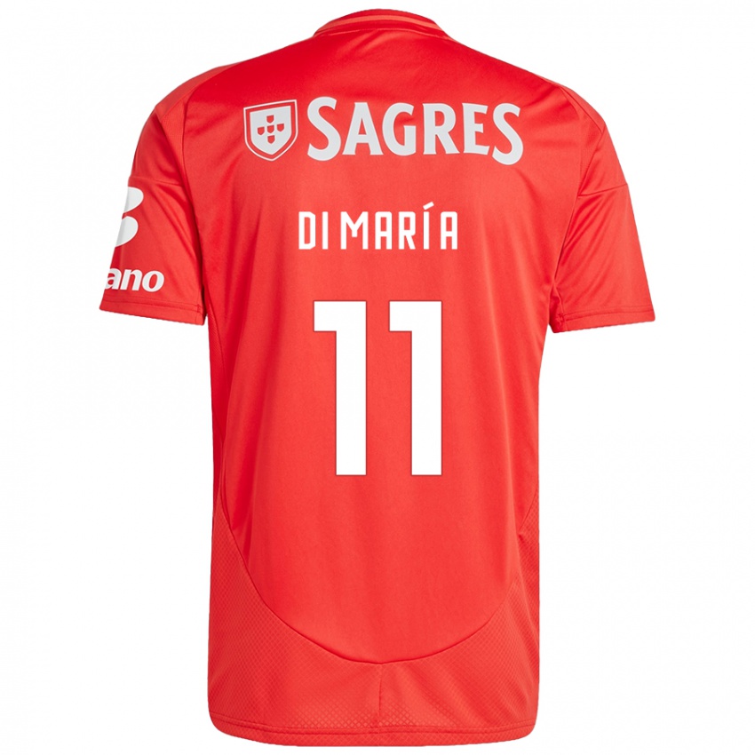 Enfant Maillot Angel Di Maria #11 Rouge Blanc Tenues Domicile 2024/25 T-Shirt Suisse